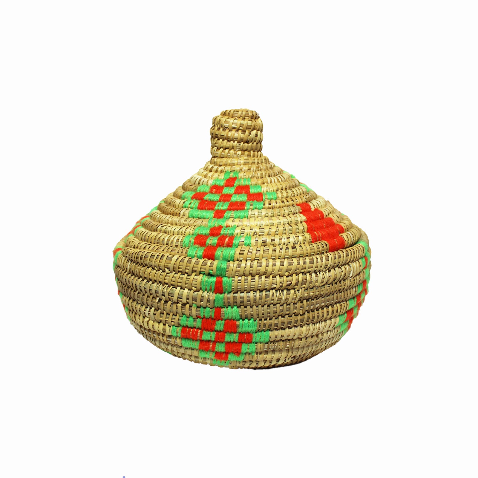 WICKER BOX - GREEN & ORANGE