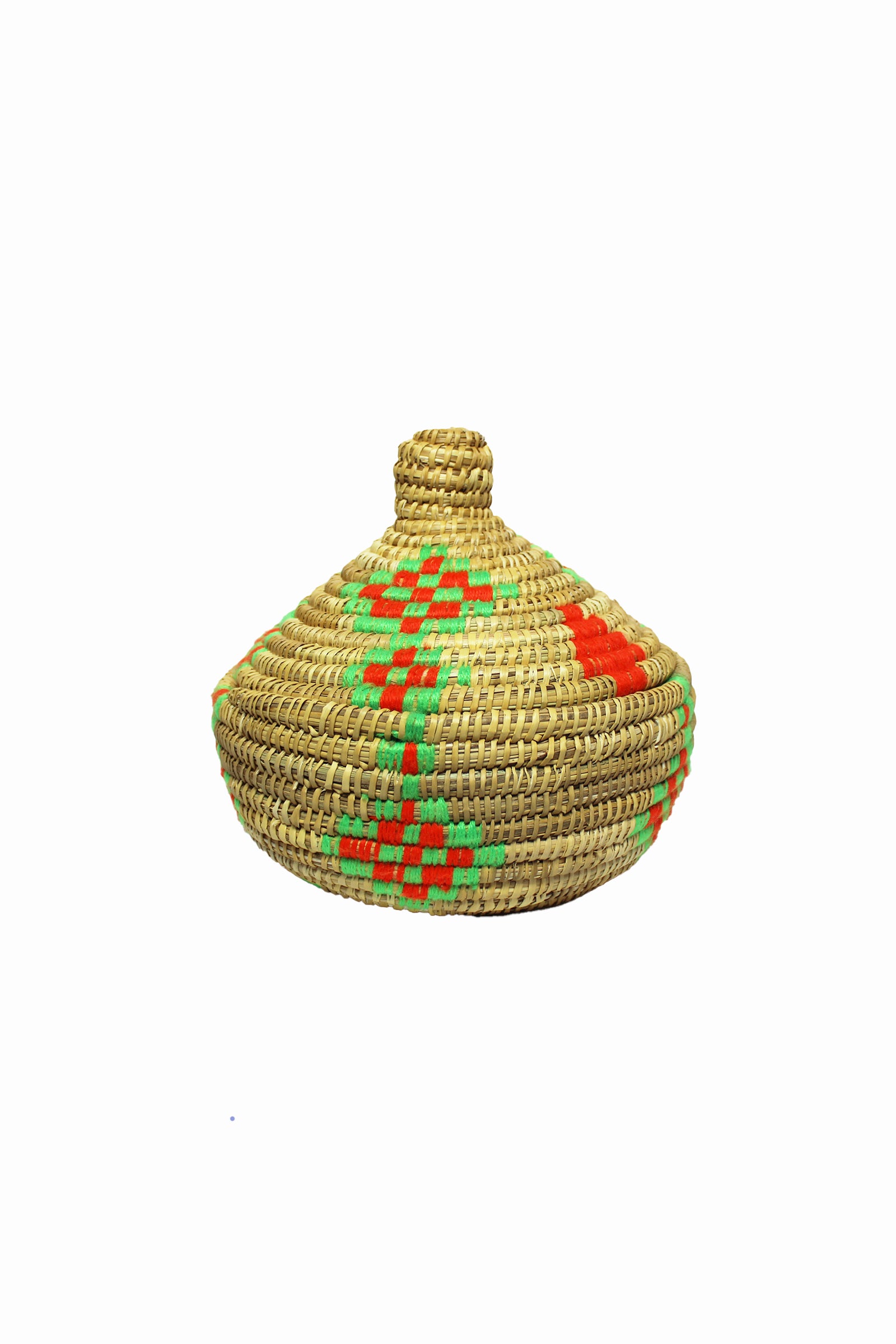 WICKER BOX - GREEN & ORANGE