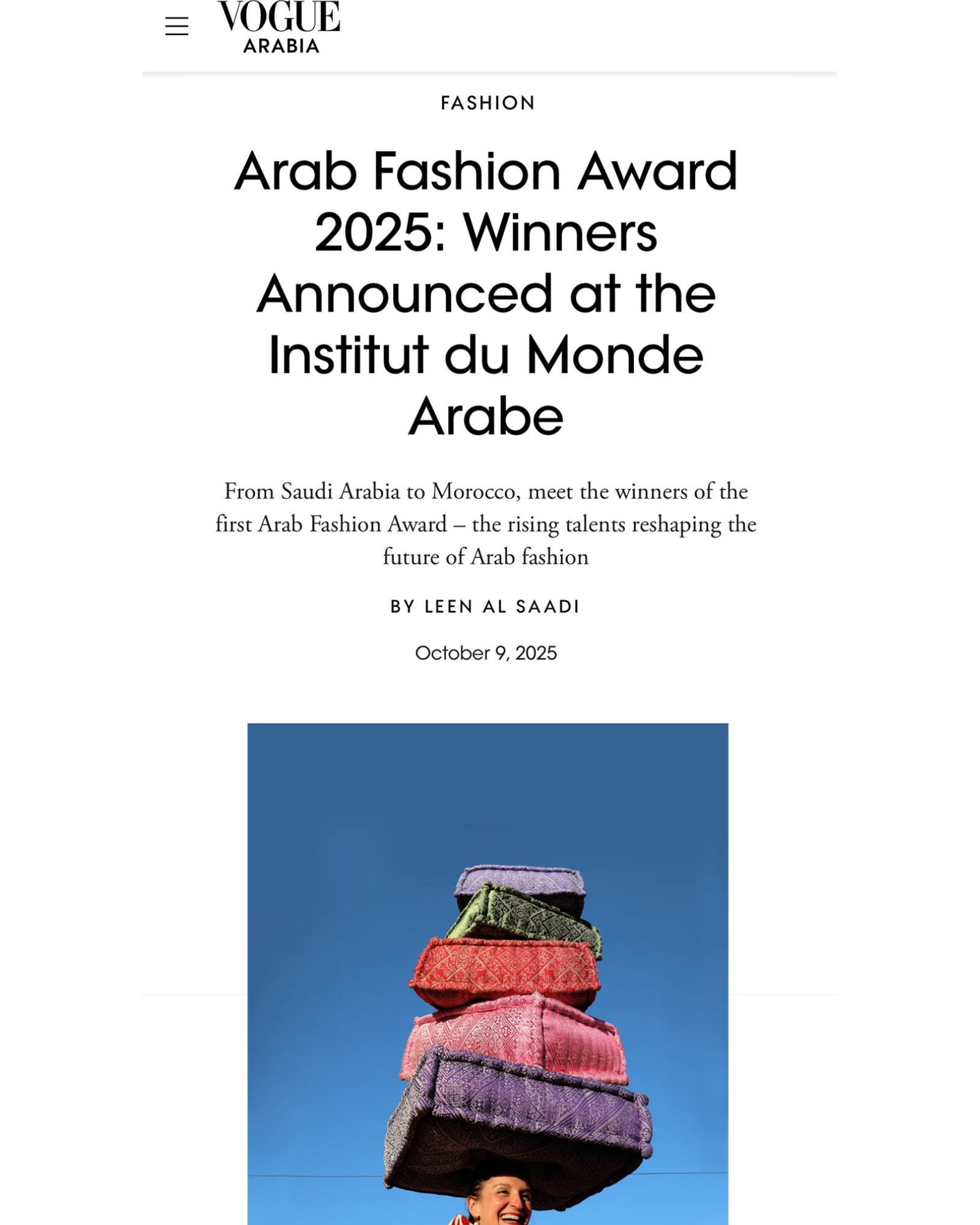IN THE PRESS 🗞️ I VOGUE ARABIA