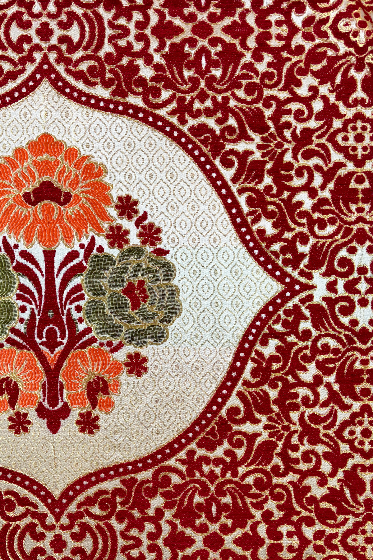 RED & ORANGE FLOWER Fabric