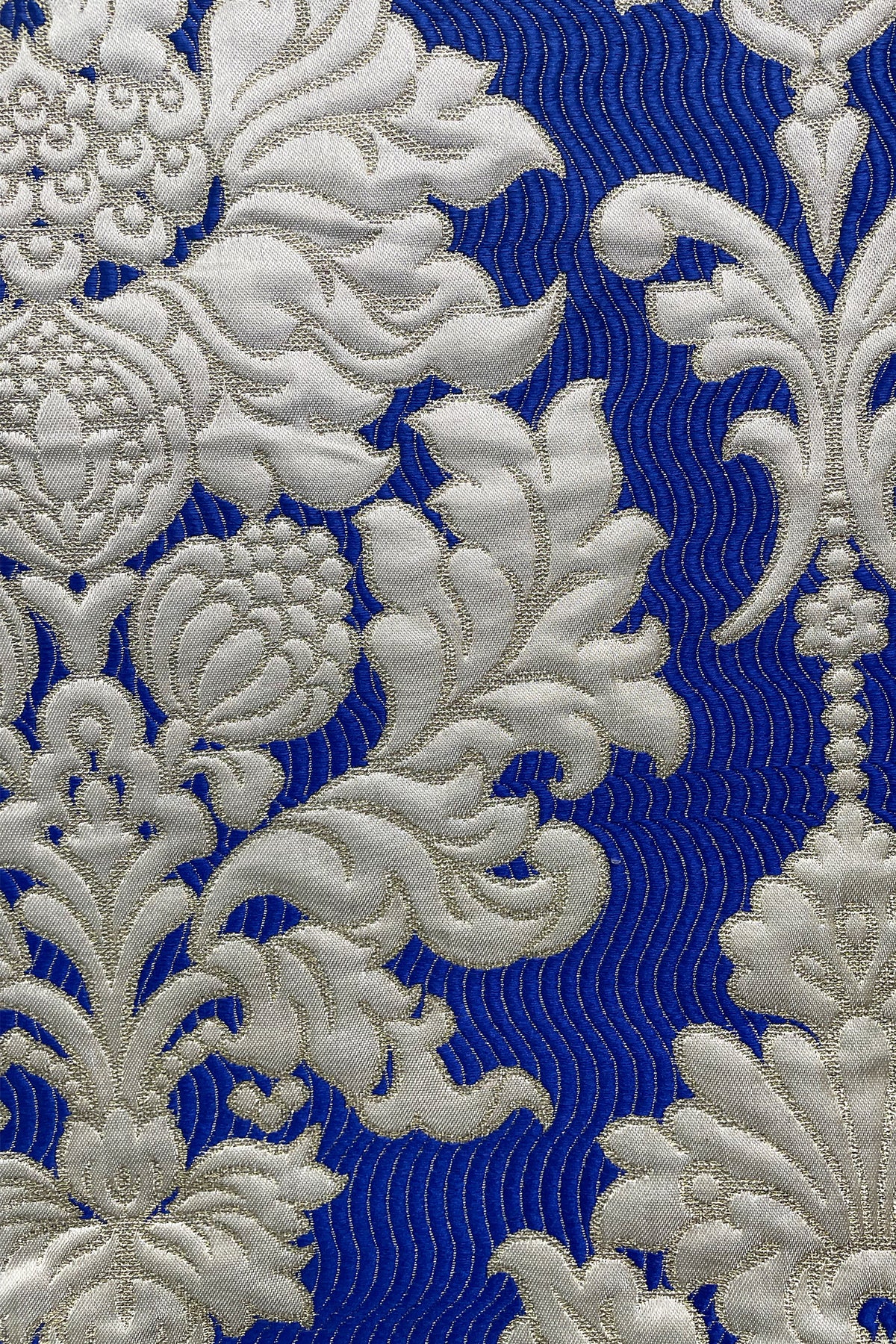 POUF <br> Blue jacquard (large pattern)