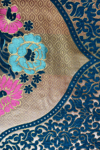 PINK & TURQUOISE FLOWER Fabric