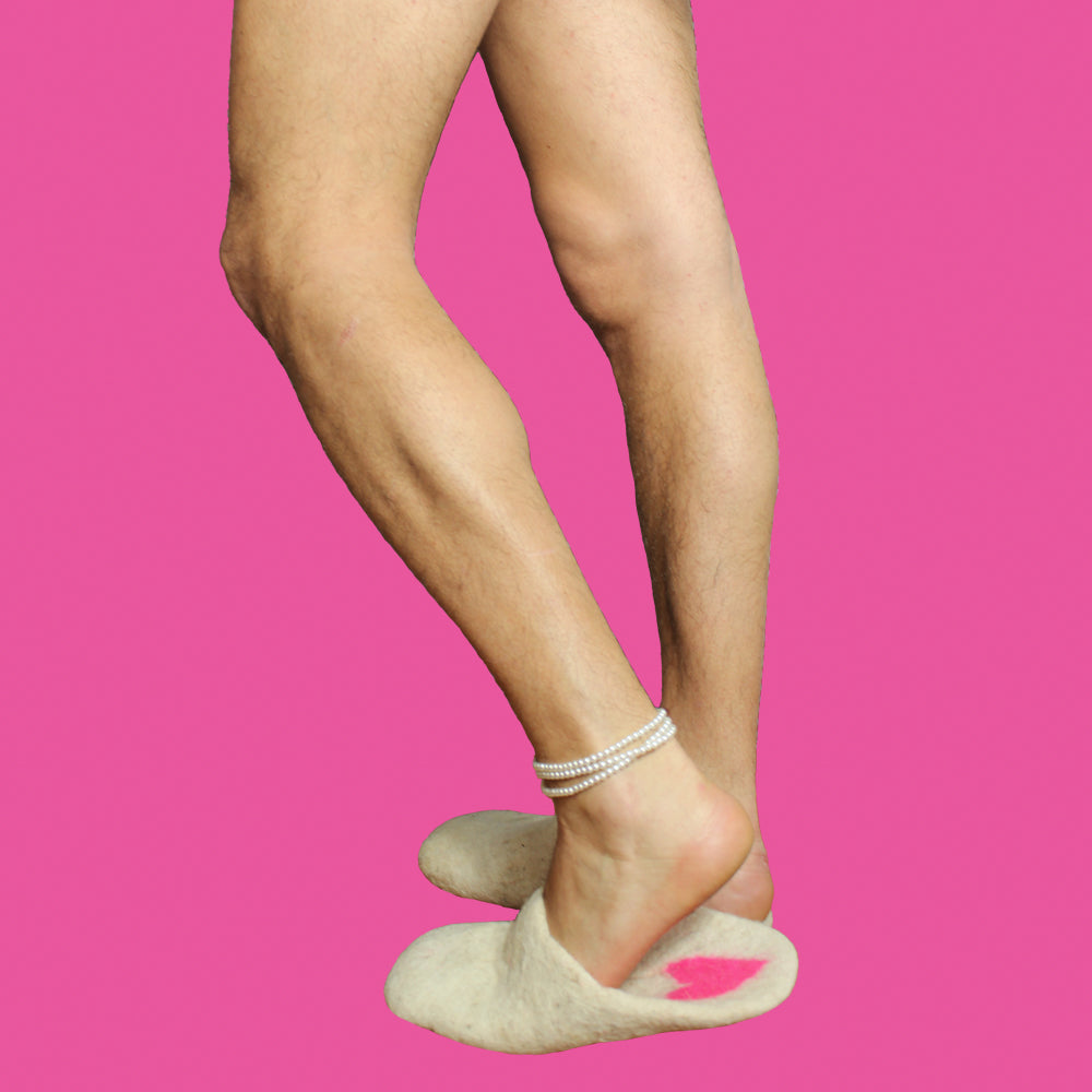 WOOL HEART Open slippers 💗
