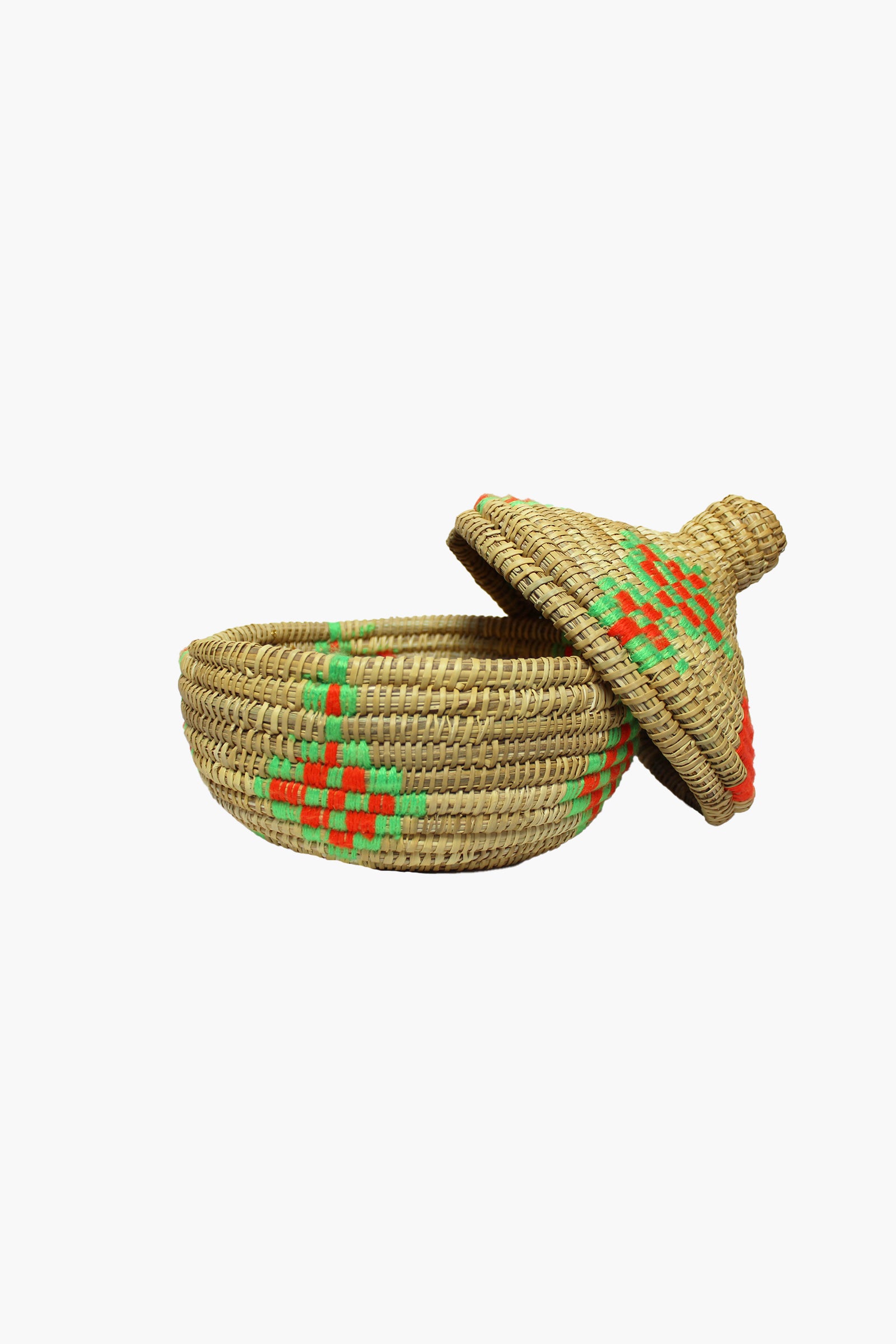WICKER BOX - GREEN & ORANGE
