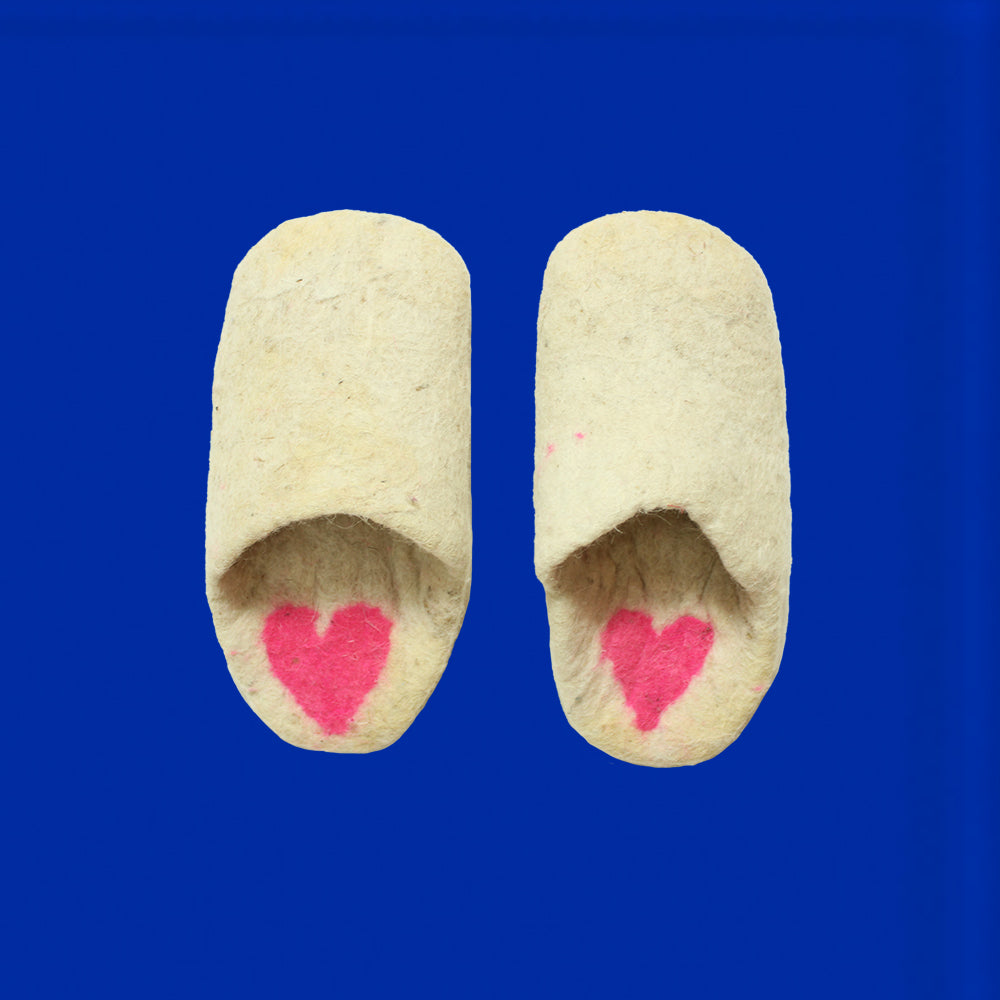 Wool heart - Open slippers 💗