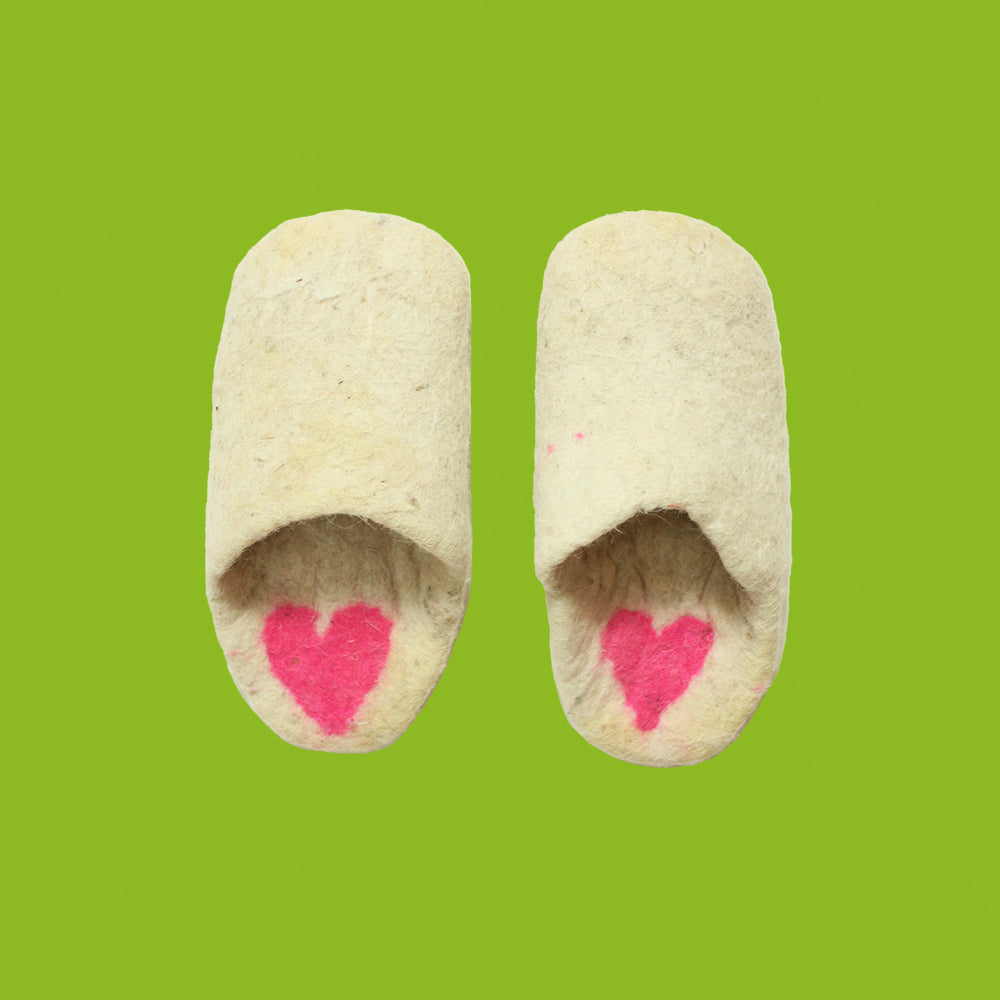 WOOL HEART Open slippers 💗
